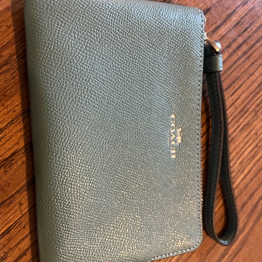 Coach Blue Wristlet with Strap